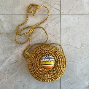 Vintage handmade straw Crossbody Bag